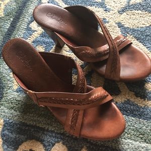 Cole Haan brown leather heeled sandals